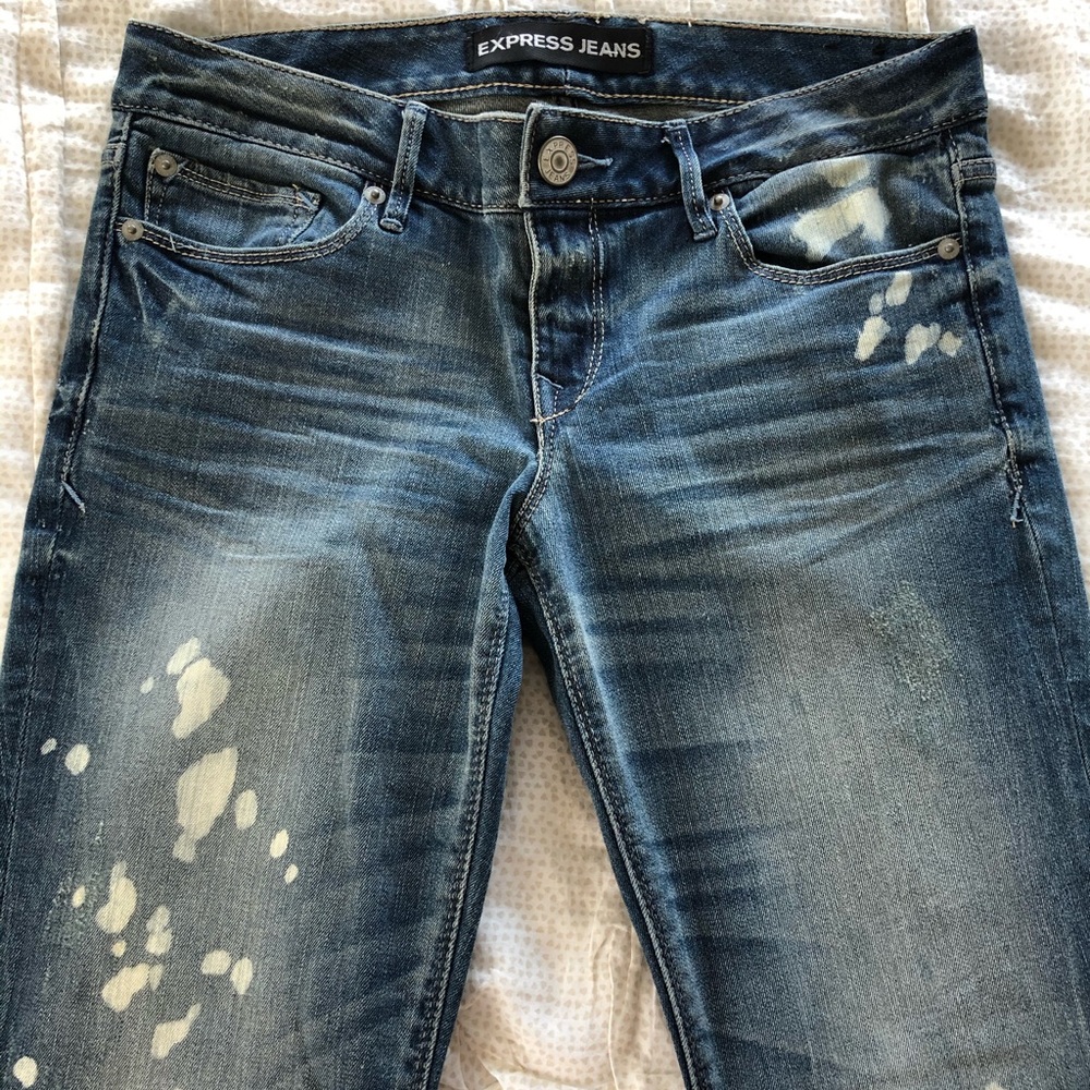 Acid Wash Detail Express Skinny Jeans